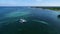 Malapascua Island in Cebu, Philippines. Sulu sea Boat and Beautiful Bounty Beach, Seascape with Boats in Background