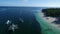 Malapascua Island in Cebu, Philippines. Sulu sea Boat and Beautiful Bounty Beach, Seascape with Boats in Background III