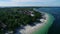 Malapascua Island in Cebu, Philippines. Sulu sea Boat and Beautiful Bounty Beach, Seascape with Boats in Background IV