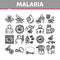 Malaria Illness Dengue Collection Icons Set Vector