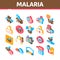 Malaria Illness Dengue Isometric Icons Set Vector