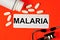 Malaria - the inscription of the diagnosis on the doctor`s letterhead. Swamp fever, a chronic infectious disease. Medication