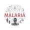 Malaria line icon banner. Infographics. Symptoms, Vector signs for web graphics.