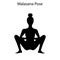 Malasana Pose Yoga Workout Silhouette. Healthy lifestyle vector illustration