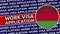 Malawi Circular Flag with Work Visa Application Titles