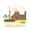 Malawi country design template Flat cartoon style