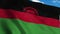 Malawi flag waving in the wind, blue sky background. 4K