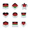 Malawi flags icons and button set nine styles
