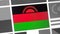 Malawi national flag of country. Malawi flag on the display, a digital moire effect.