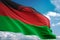 Malawi national flag waving blue sky background realistic 3d illustration