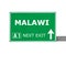 MALAWI road sign isolated on white