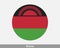 Malawi Round Circle Flag. Malawian Circular Button Banner Icon. EPS Vector
