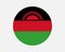 Malawi Round Country Flag. Malawian Circle National Flag