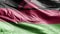 Malawi textile flag slow waving on the wind loop