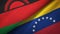 Malawi and Venezuela two flags textile cloth, fabric texture