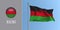 Malawi waving flag on flagpole and round icon vector illustration