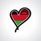 Malawian flag heart-shaped hand drawn logo. Vector illustration.