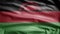 Malawian flag waving in the wind. Close up of Malawi banner blowing soft silk