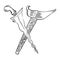 Malay Dagger or Keris Hand drawn Vector