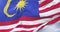 Malay flag waving at wind with blue sky in slow, loop
