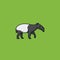 Malayan tapir vector illustration