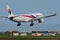 Malaysia Airlines Airbus A330 aircraft landing at Auckland International Airport