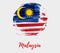 Malaysia background with flag in round grunge shape