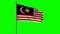 Malaysia Flag 3D animation with green screen