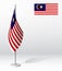 Malaysia flag on flagpole for registration of solemn event, meeting foreign guests. National independence day of malaysia.
