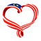 Malaysia flag ribbon-shaped heart.