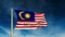 Malaysia flag slider style with title. Waving in