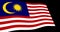 Malaysia flag slow waving in perspective, Animation 4K footage