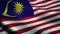 Malaysia flag waving in the wind. National flag of Malaysia. Sign of Malaysia seamless loop animation. 4K