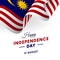 Malaysia Independence Day. 31 august. Waving flag. Vector.