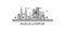 Malaysia, Kuala Lumpur city skyline isolated vector illustration, icons