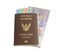 Malaysia ringgit banknote keep in Thailand passport