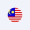 Malaysia round flag icon. National Malaysian circular flag vector illustration