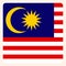 Malaysia square flag button, social media communication sign,