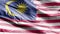 Malaysia textile flag slow waving on the wind loop