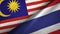 Malaysia and Thailand two flags textile cloth, fabric texture
