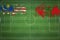 Malaysia vs Morocco Soccer Match, national colors, national flags, soccer field, football game, Copy space