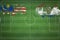 Malaysia vs Paraguay Soccer Match, national colors, national flags, soccer field, football game, Copy space