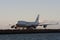 Malaysian Airlines Boeing 747 on runway.