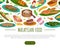 Malaysian Cuisine Banner Design with Served Dish and Meal Vector Template