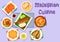Malaysian cuisine fish and meat dishes icon