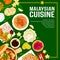 Malaysian cuisine menu cover, Malay food dishes