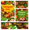 Malaysian cuisine posters with Asian food dishes