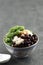 Malaysian Dessert : A Bowl of Cendol with Shredded Ice and Red Bean, Malay Popular Dessert