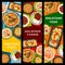 Malaysian food cuisine, dishes meals menu banners