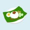 Malaysian Nasi Lemak with Sambal Sauce - Fragrant Malaysian Nasi Lemak with Spicy Sambal Sauce Vector Illustration